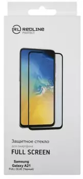 Защитное стекло Red Line УТ000020444 для Samsung Galaxy A21, tempered glass FULL GLUE, чёрная рамка