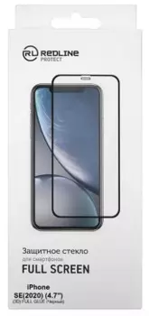 Защитное стекло Red Line УТ000020570 для Apple iPhone SE(2020) (4.7"), 3D, tempered glass FULL GLUE, чёрная рамка