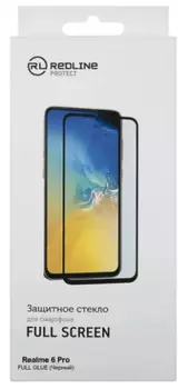 Защитное стекло Red Line УТ000021240 для Realme 6 Pro, tempered glass FULL GLUE, чёрная рамка