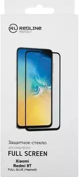 Защитное стекло Red Line УТ000023979 с чёрной рамкой для Xiaomi Redmi 9T Full Screen tempered glass FULL GLUE