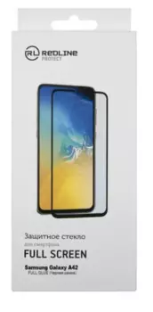 Защитное стекло Red Line УТ000024046 для Samsung Galaxy A42, tempered glass FULL GLUE, чёрная рамка