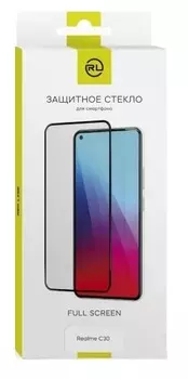 Защитное стекло Red Line УТ000031774 для Realme C30, tempered glass FULL GLUE, чёрная рамка