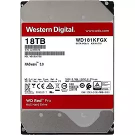 Жесткий диск 18TB SATA 6Gb/s Western Digital WD181KFGX WD Red Plus 3,5" 7200RPM 512MB NAS