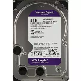 Жесткий диск 4TB SATA 6Gb/s Western Digital WD42PURZ WD Purple, 3.5", 256MB, 5400rpm