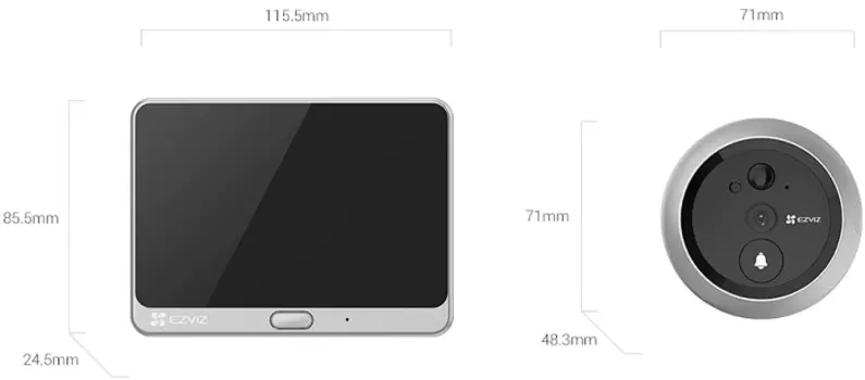 Звонок EZVIZ DP2C со звуковой станцией, серебристый