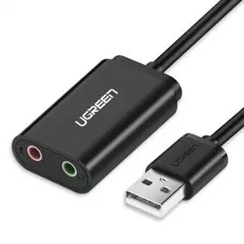 Звуковая карта UGREEN 30724_ USB 2.0, черный
