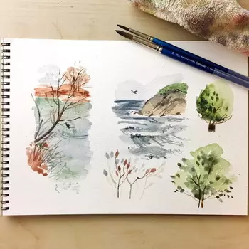 Подарочный сертификат «Мастер-класс Акварельный скетч» (2 часа, 1 человек)