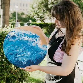 Подарочный сертификат «Мастер-класс Флюид Арт Жидкий акрил» (2 часа, 1 человек)