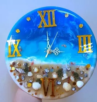 Подарочный сертификат «Мастер-класс по эпоксидной смоле Часы Море» (1 час 30 минут, 1 человек)