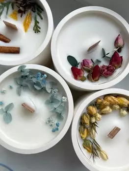 Подарочный сертификат «Мастер класс по созданию соевых аромасвечей в гипсовых кашпо» (Пакет №1, 1 человек)