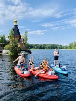 Подарочный сертификат «Прогулка на сапах по р Вуокса Церковь на камне» (3 - 3,5 часа, 1 человек в составе группы)