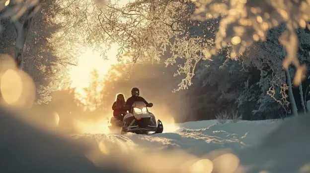 Подарочный сертификат «Романтический вечер на снегоходах» (1 час 30 минут, 2 человека)