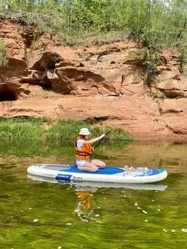 Подарочный сертификат «Сплав на сапах по р Оредеж Девонский каньон» (3 - 3,5 часа, 1 человек в составе группы)