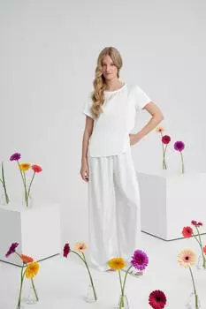 Блуза с коротким рукавом арт.SS25/SB/BL/010/WH Цвет: Белый