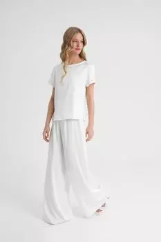 Брюки - палаццо арт.SS25/S/PWL/009/WH Цвет: Молочный
