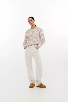 Лонгслив арт.S24/CS/TSLS/005/BEWH Цвет: Бежевый/Белый