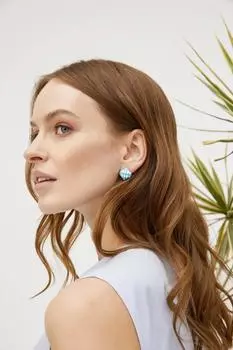 Серьги арт.С-1142 Цвет: Белый