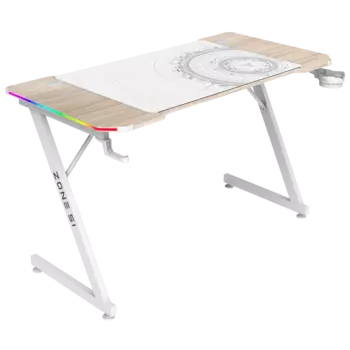 Стол компьютерный ZONE 51 TRINE 120 RGB Wood/White