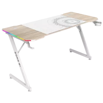 Стол компьютерный ZONE 51 TRINE 140 RGB Wood/White