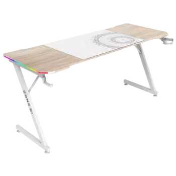Стол компьютерный ZONE 51 TRINE 160 RGB Wood/White