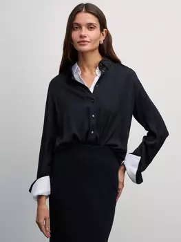 Атласная блузка прямого кроя