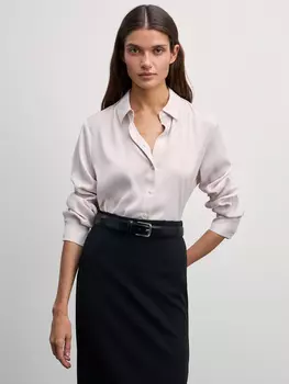 Атласная блузка прямого кроя