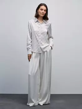 Атласная блузка с принтом