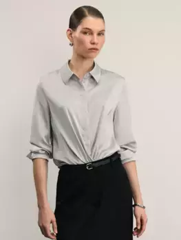 Атласная блузка с принтом