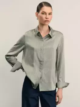 Атласная блузка с принтом