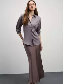 Атласная юбка длины макси