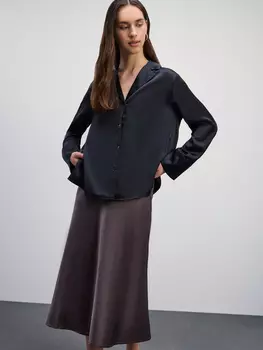 Атласная юбка миди