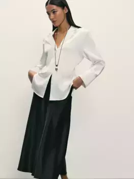 Атласная юбка миди