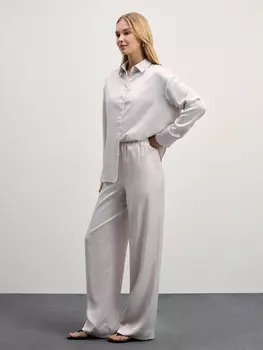 Атласные брюки с эластичной талией