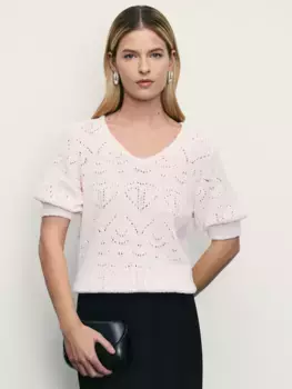 Ажурный джемпер с коротким рукавом