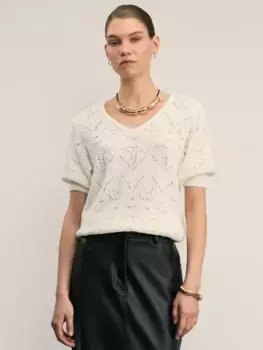 Ажурный джемпер с коротким рукавом