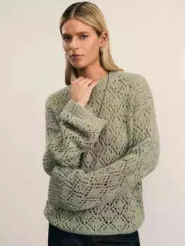 Ажурный джемпер с шерстью в составе