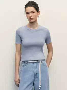 Базовая футболка в рубчик со стиркой