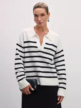 Базовый джемпер поло в полоску