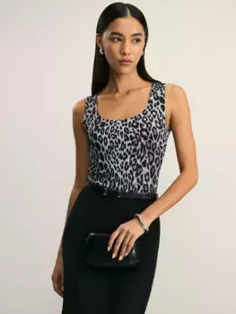 Базовый топ с широкими бретелями с принтом