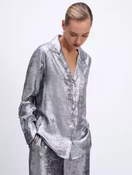 Блузка из блестящей ткани