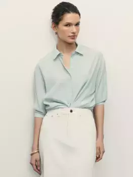 Блузка из фактурной ткани с рукавом 3/4