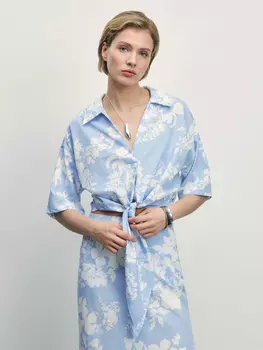 Блузка из хлопка с завязками