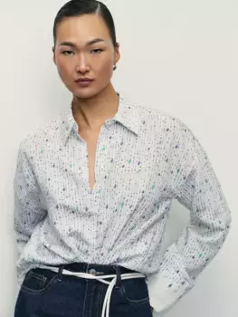 Блузка из вискозы с принтом