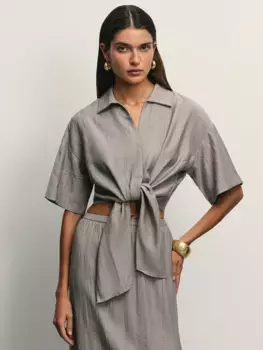 Блузка из вискозы с завязками