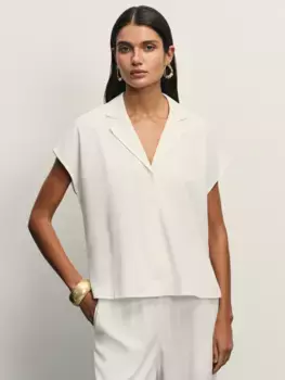 Блузка изо льна с английским воротником