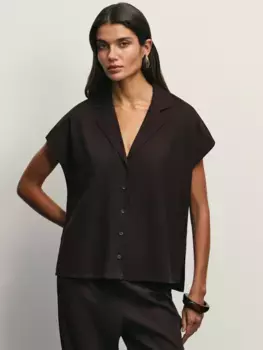 Блузка изо льна с английским воротником