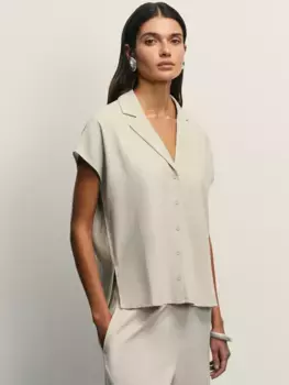 Блузка изо льна с английским воротником