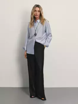 Блузка прямого кроя с содержанием льна