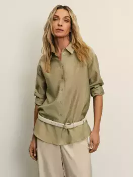 Блузка прямого кроя с содержанием льна