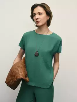 Блузка с коротким рукавом из фактурной ткани